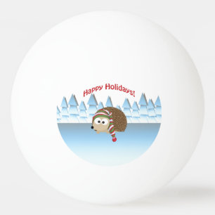 Happy Holidays! Winter Hedgehog Ping Pong Ball