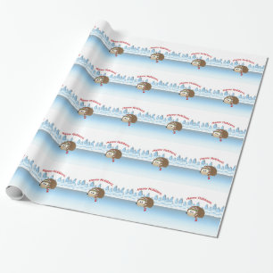 Happy Holidays! Winter Hedgehog Wrapping Paper