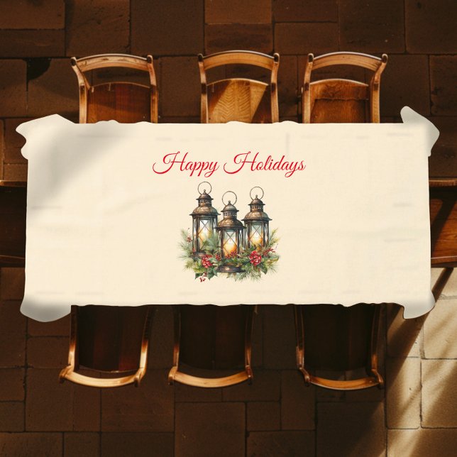 Happy Holidays Winter Lanterns Tablecloth (Creator Uploaded)