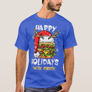 Happy Holidays With Cheese Cheeseburger Christmas T-Shirt