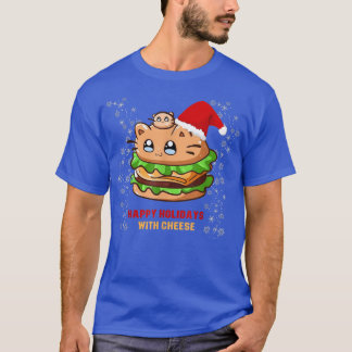 Happy Holidays with Cheese Christmas Cheeseburger  T-Shirt