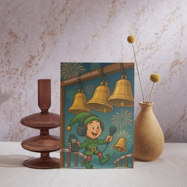 Happy Holidays with Recording Sounds Holiday Postcard (Creator Uploaded)