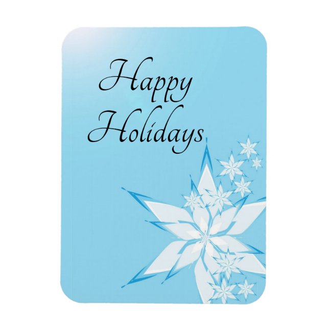 Happy Holidays with Snowflake Art Magnet (Vertical)