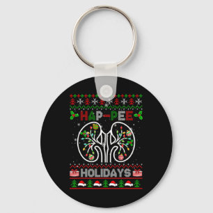 Happy Holidays Xmas Dialysis Nurse Kidney Part Swe Key Ring