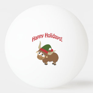 Happy Holidays! Yak Christmas Elf Ping Pong Ball