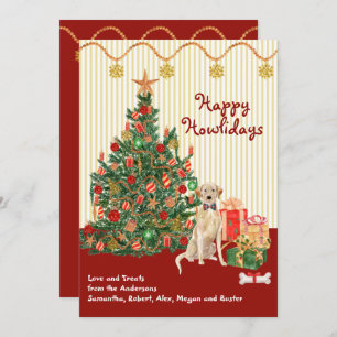 Happy Holidays Yellow Labrador Retriever Tree 
