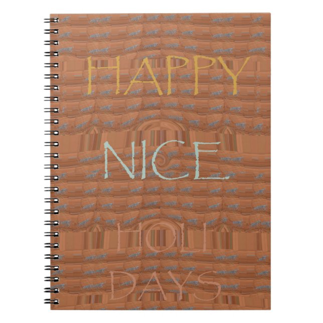 Happy Holidays Zebra Art Print Notebook (Front)