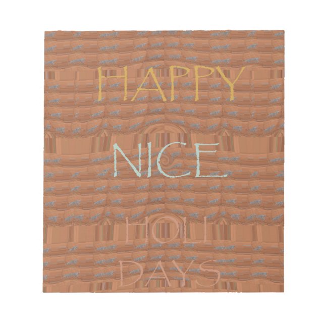 Happy Holidays Zebra Art Print Notepad (Front)