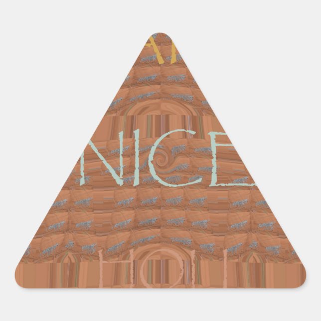 Happy Holidays Zebra Art Print Triangle Sticker (Front)