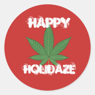 Happy Holidaze Personalised Classic Round Sticker