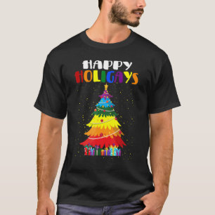 Happy Holigays Christmas Tree Lights Men Women 1 T-Shirt