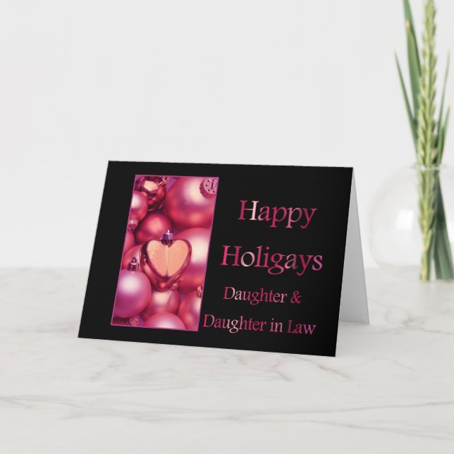 Happy Holigays Daughter & Wife  Christmas Card (Front)