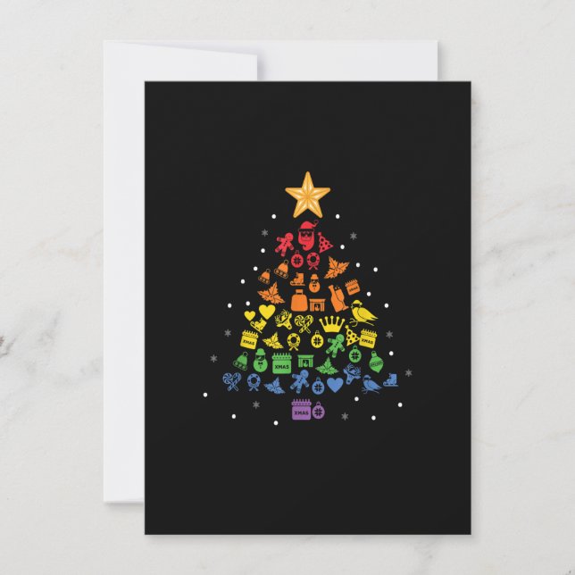 Happy Holigays LGBT Christmas Tree Costume Gay Pri Invitation (Front)