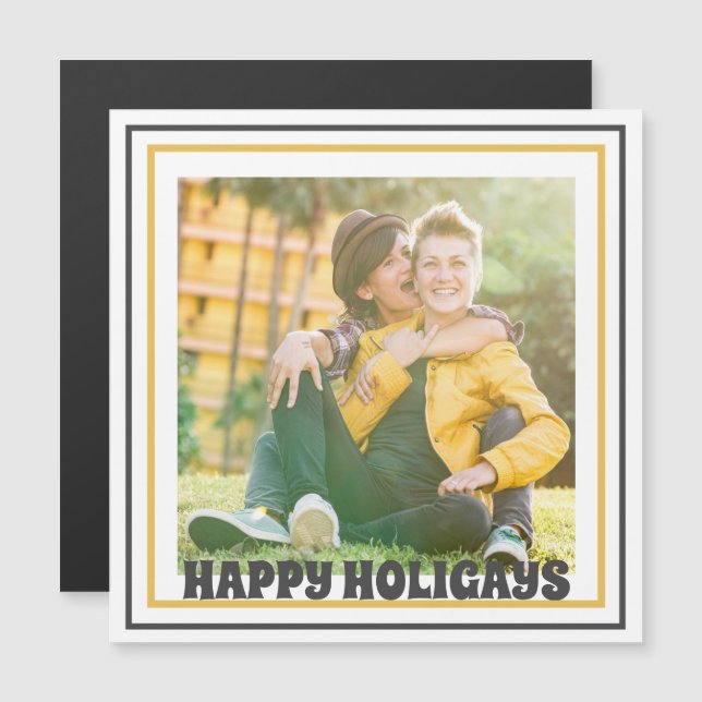 Happy Holigays LGBTQ Christmas Photo (Front/Back)