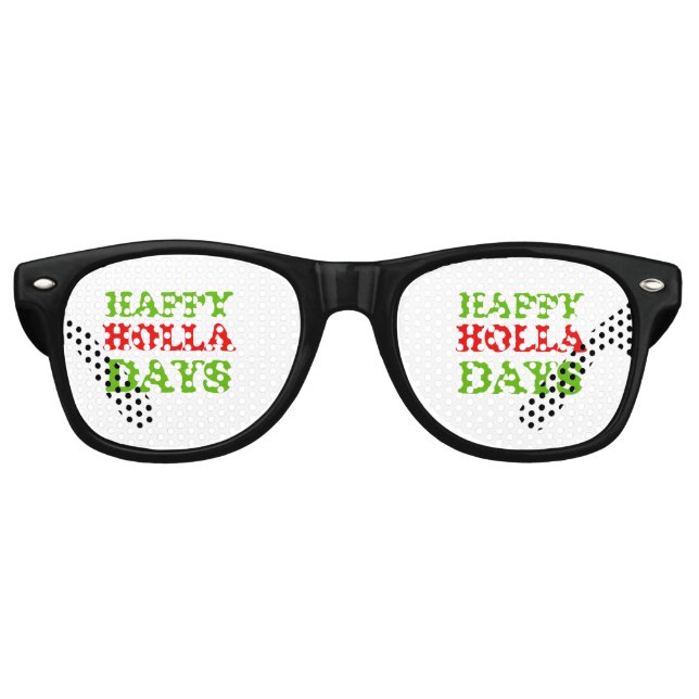 Happy Holla Days -- Holiday Humour Retro Sunglasses (Front)