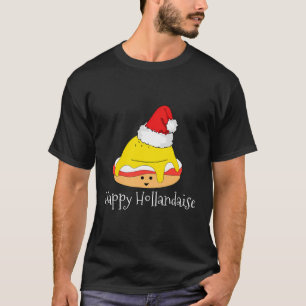 Happy Hollandaise Egg Pun Christmas Breakfast Brun T-Shirt