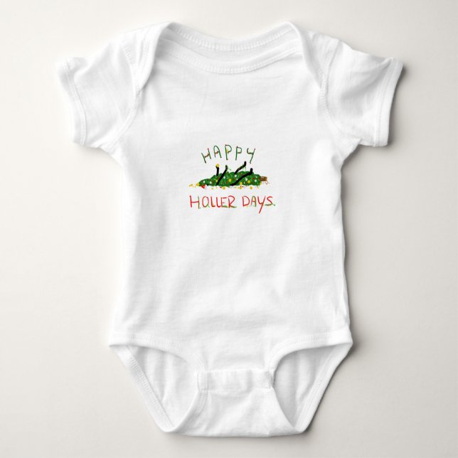 Happy Hollerdays 1 - O Christmas tree. Baby Bodysuit (Front)
