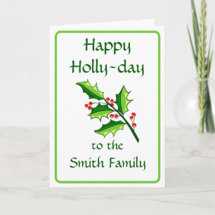 Happy Holly Day Folded Greeting Card