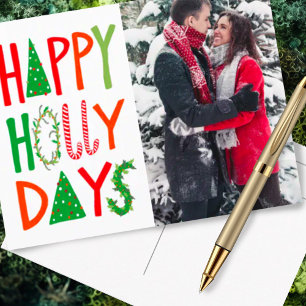 HAPPY HOLLY DAYS Holiday Xmas Christmas CUSTOM Postcard