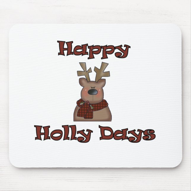 Happy Holly Days Mouse Pad (Front)
