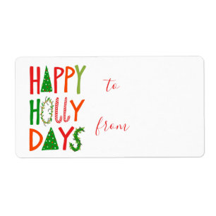 HAPPY HOLLY DAYS Sweet Holiday Xmas Christmas