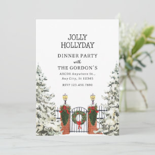Happy holly jolly dinner party  invitation