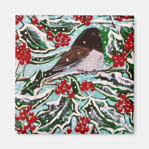 Happy Holly Junco Magnet