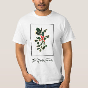Happy Holly Personalize Christmas T-Shirt