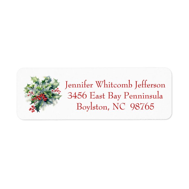 Happy Holly! Return Address Label (Front)
