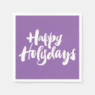 Happy Holy Days Holidays Holydays Christmas Purple Napkin