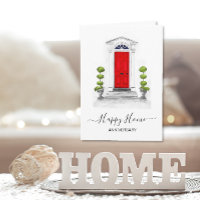 Happy Home Anniversary Card, Red Door Illustration