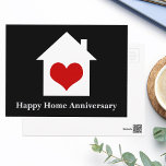Happy Home Anniversary Chic Real Estate House BW Postcard<br><div class="desc">Chic happy home anniversary follow up postcards for a realtor to send out to past clients. Loan offices and mortgage companies can also use these cards as a modern marketing tool to remind previous customers that may be ready to refinance or look for a new house. Customise the text for...</div>