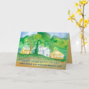 Happy Home Anniversary From Realtor Custom Name Card