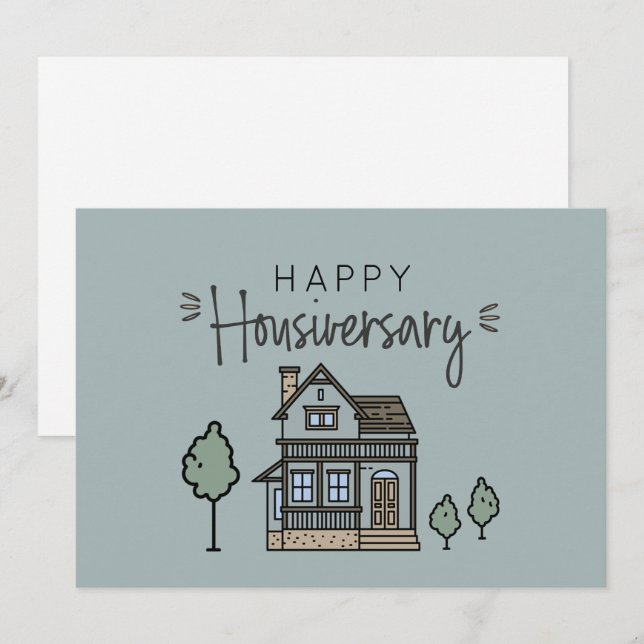 Happy Home Anniversary Personalised Housiversay  Thank You Card (Front/Back)