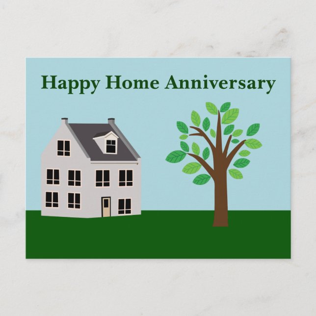 Happy Home Anniversary Real Estate House Custom Postcard (Front)