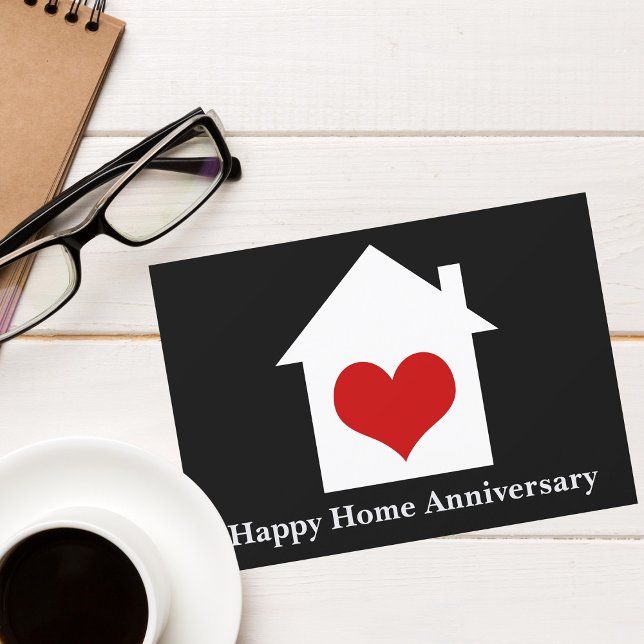 Happy Home Anniversary Real Estate House Heart Card (Creator Uploaded)