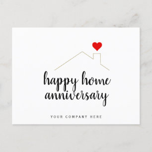 Happy Home Anniversary Real Estate Postcard