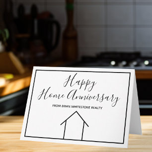 Happy Home Anniversary Simple Modern Real Estate Card