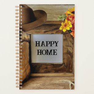 Happy Home Cowgirl Cowboy Style With Cowboy Boots  Planner