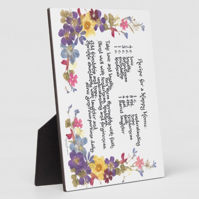 Happy Home Recipe Plaque (Side)