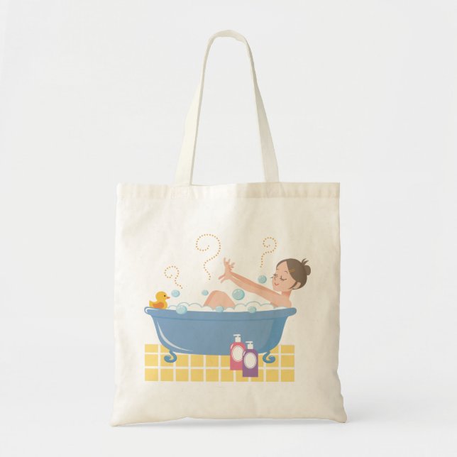 Happy Home Spa Day - woman in bath tub Tote Bag (Front)