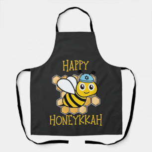 Happy Honeykkah Honey Bee Hanukkah Jewish  Apron