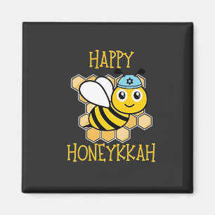 Happy Honeykkah Honey Bee Hanukkah Jewish Magnet