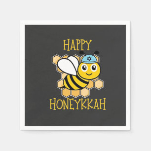 Happy Honeykkah Honey Bee Hanukkah Jewish  Napkin