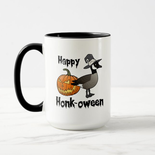 Happy Honk-oween Funny Canada Goose Halloween Mug (Left)