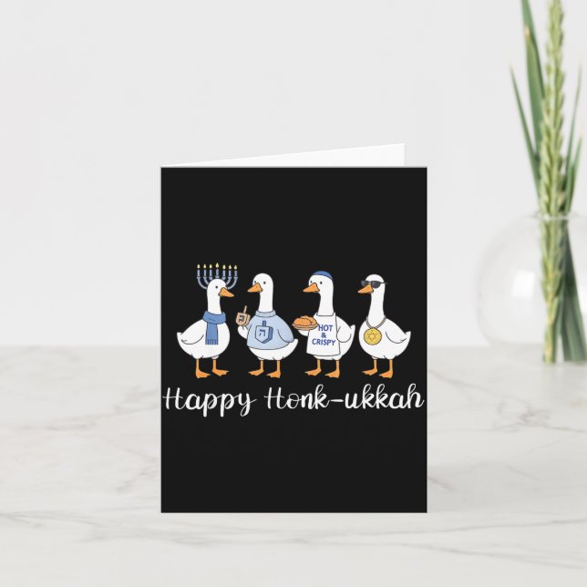 Happy Honk-ukkah Hanukkah Silly Goose Women Men Ki Card (Front)