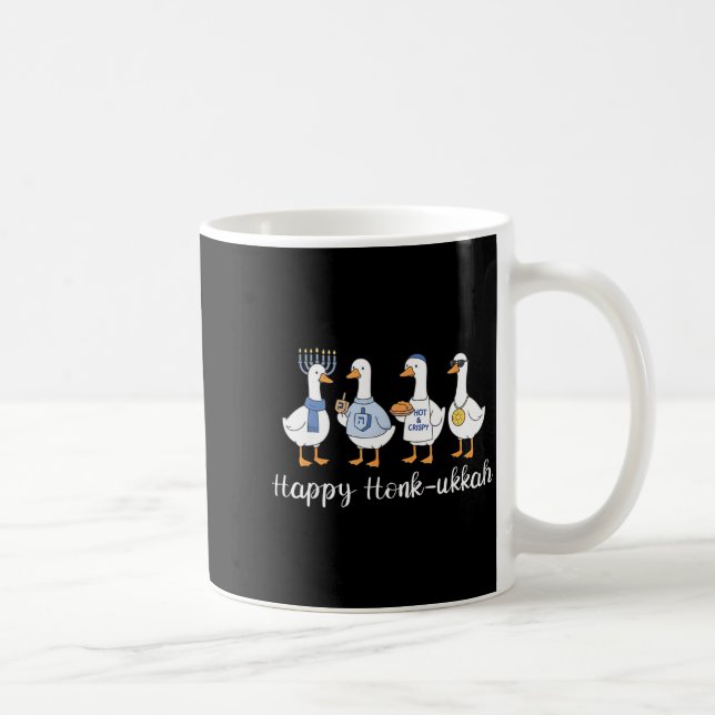 Happy Honk-ukkah Hanukkah Silly Goose Women Men Ki Coffee Mug (Right)