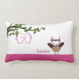Happy Hoot Owl Personalised Girls Pillow