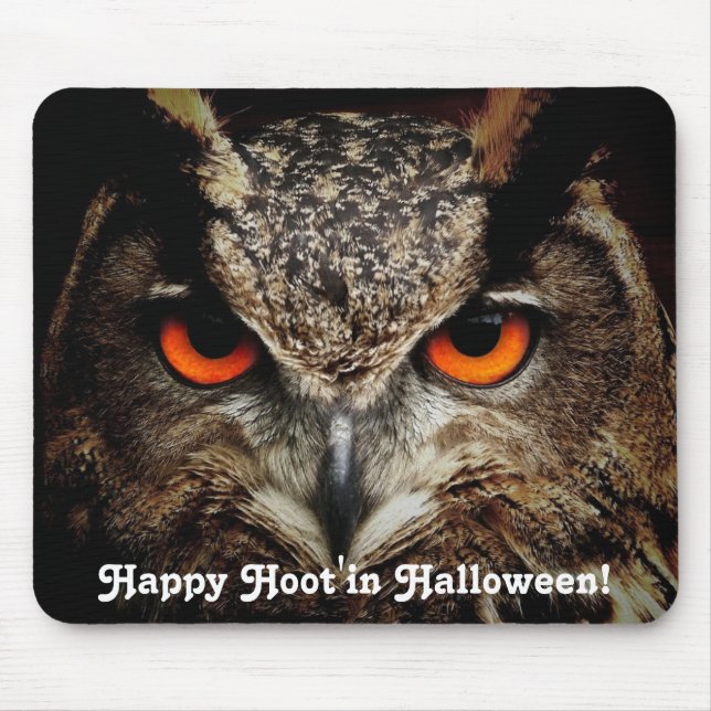 Happy Hoot'in Owl Mouse Pad (Front)
