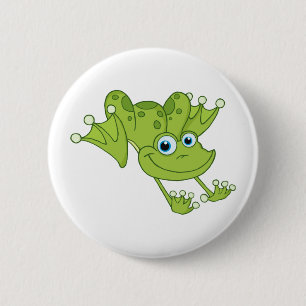 Happy Hopping Frog 6 Cm Round Badge